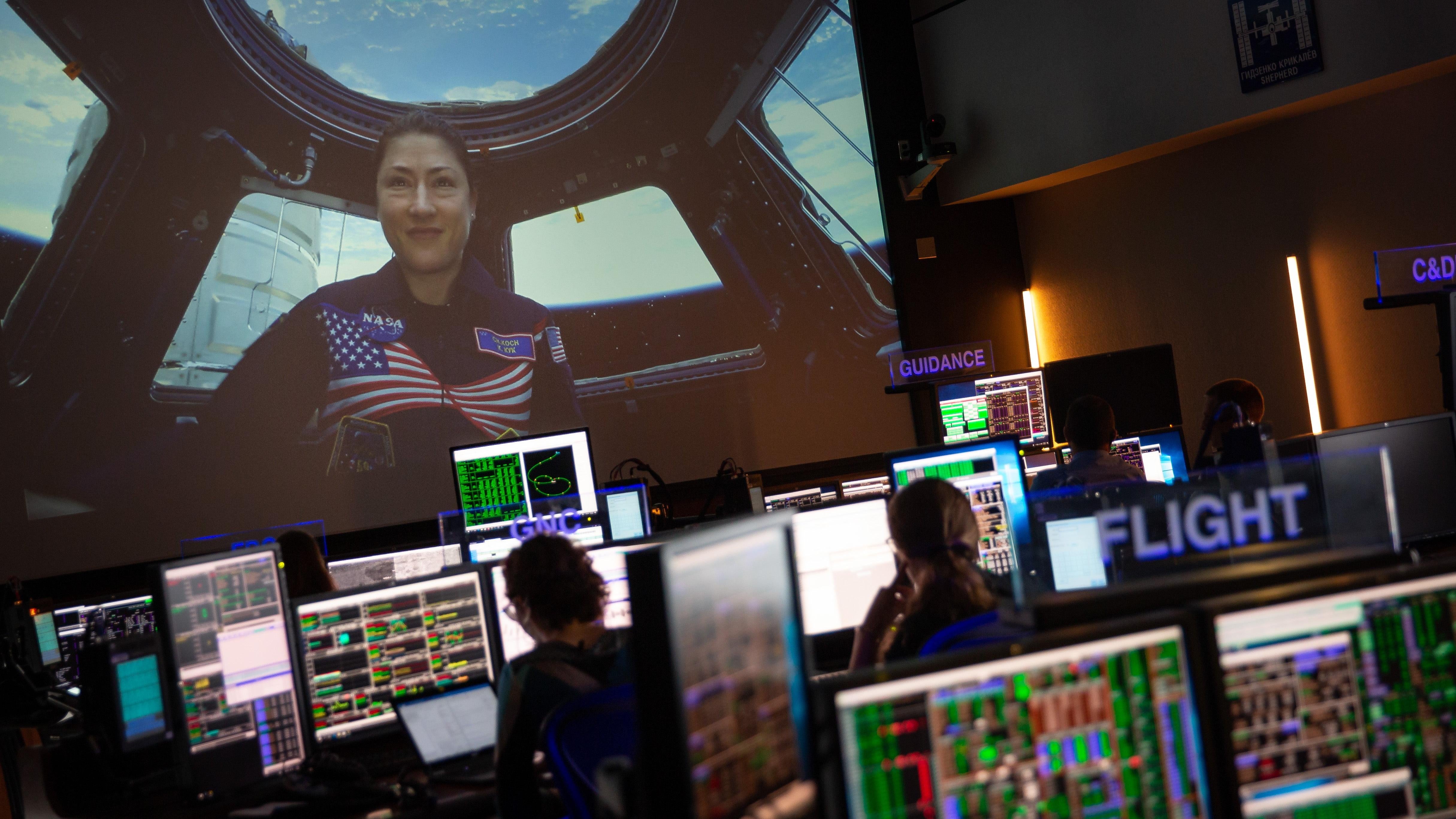 شوهد كوخ على متن محطة الفضاء الدولية من مركز جونسون للفضاء التابع لناسا في عام 2019.