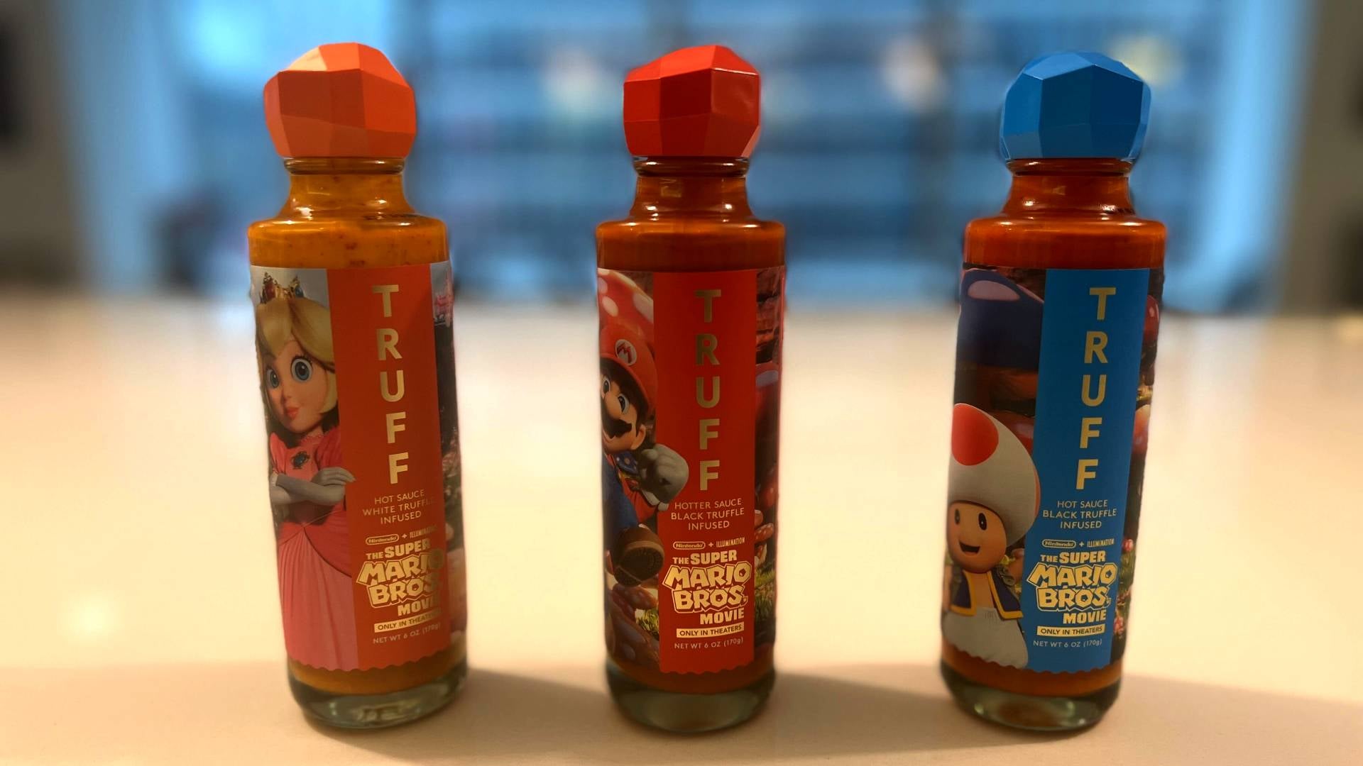 Sauces piquantes Mario, Toad et Princess Peach.
