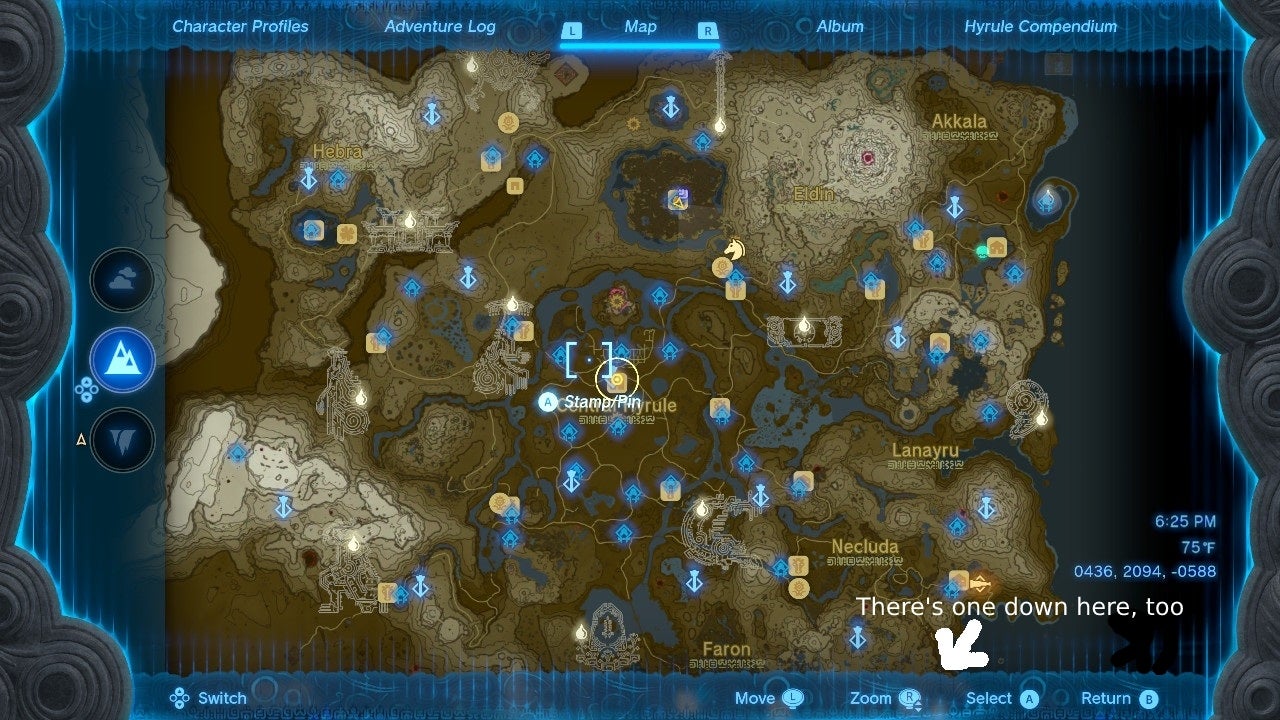A map showing the location of all Dragon's Tears in Kingdom's Tears.