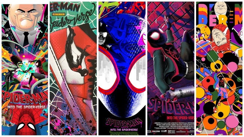 بعض الأمثلة على Spider-Man المذهلة: Into the Spider-Verse art.