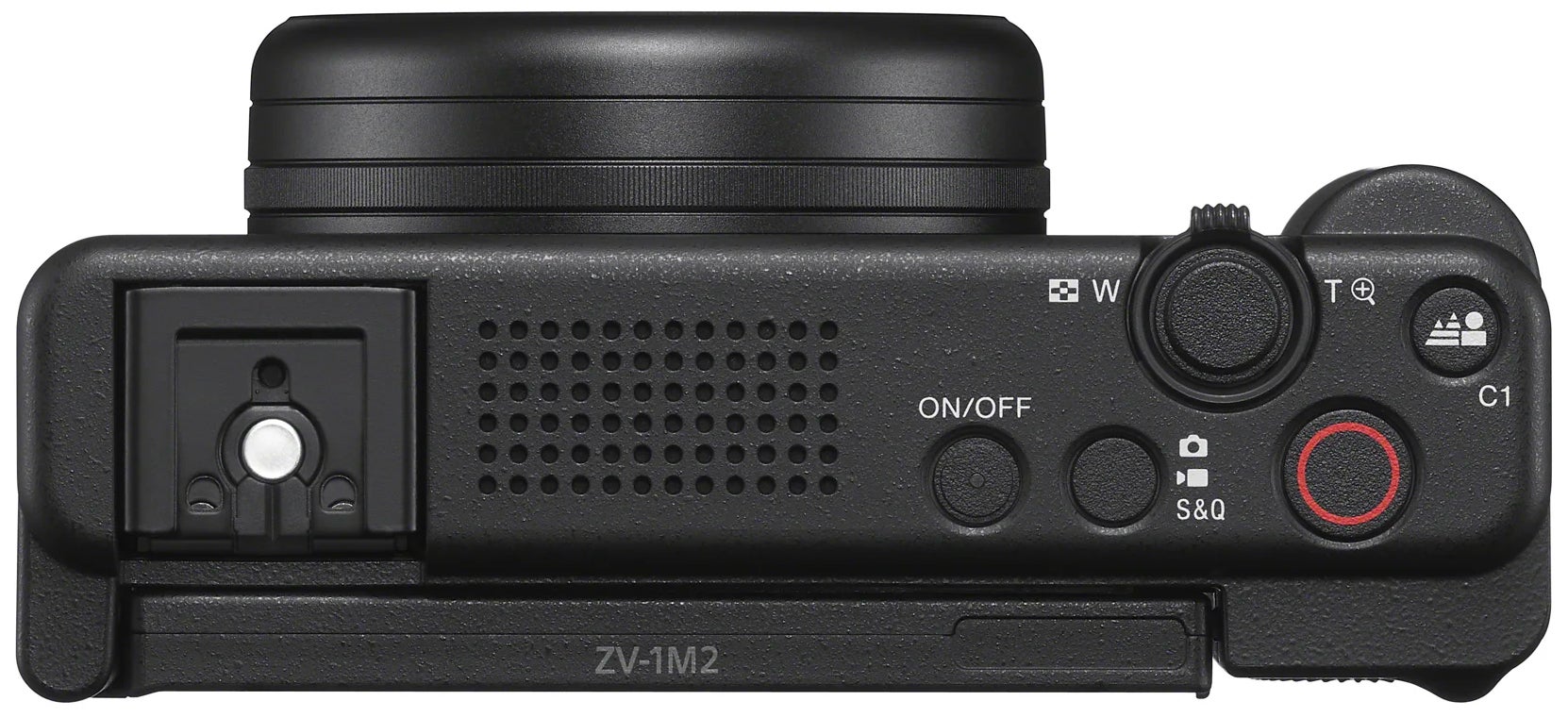 لقطة مقرّبة لأعلى الكاميرا الرقمية Sony ZV-1 II.
