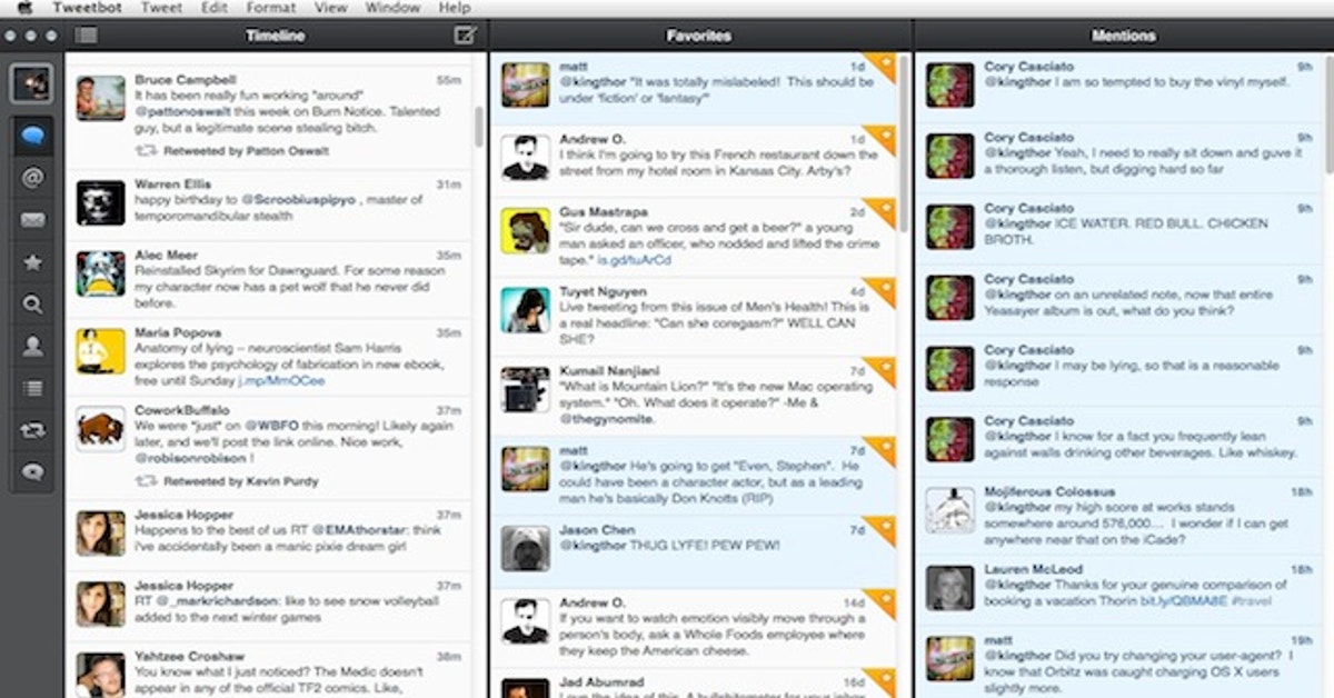 Tweetbot For Mac Updates With Column View, A Menu Bar Icon And More