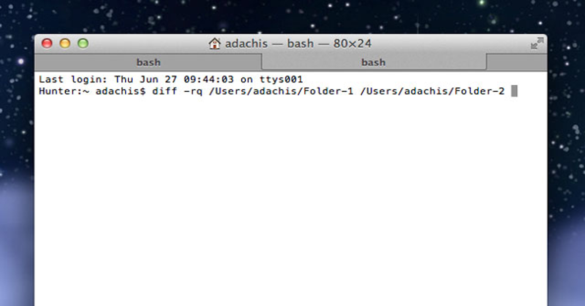 compare folders with terminal