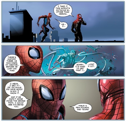 spider man marvel fascinating introduction universe comic got ps4 lanham tragic learns fate crain counterpart clayton travis superior comics