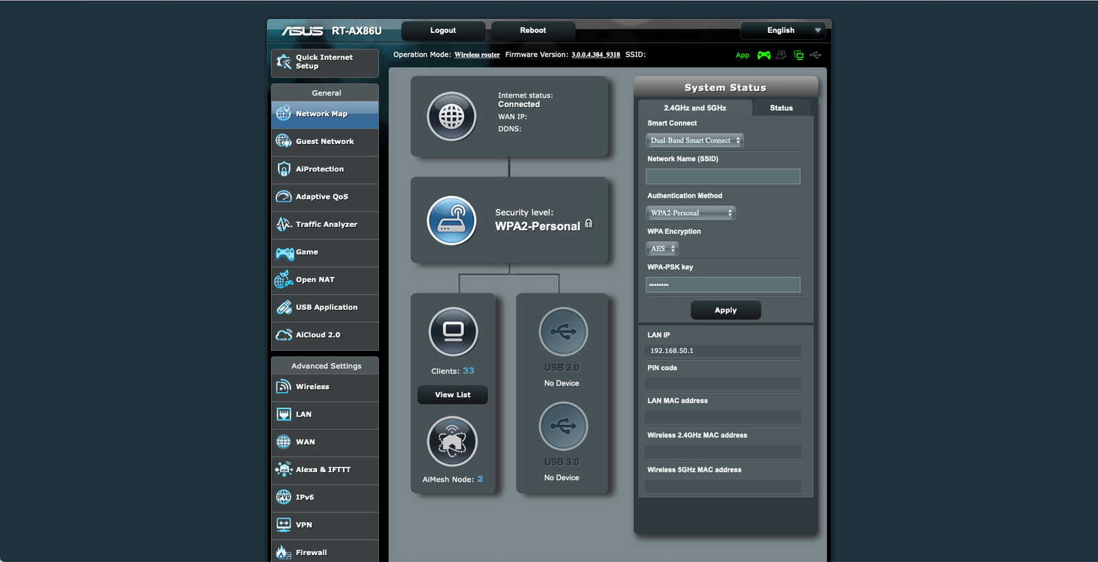 Illustration for article titled The Asus RT-AX86U Is a Wi-Fi 6 Router That Doesnt Sacrifice Looks for Power