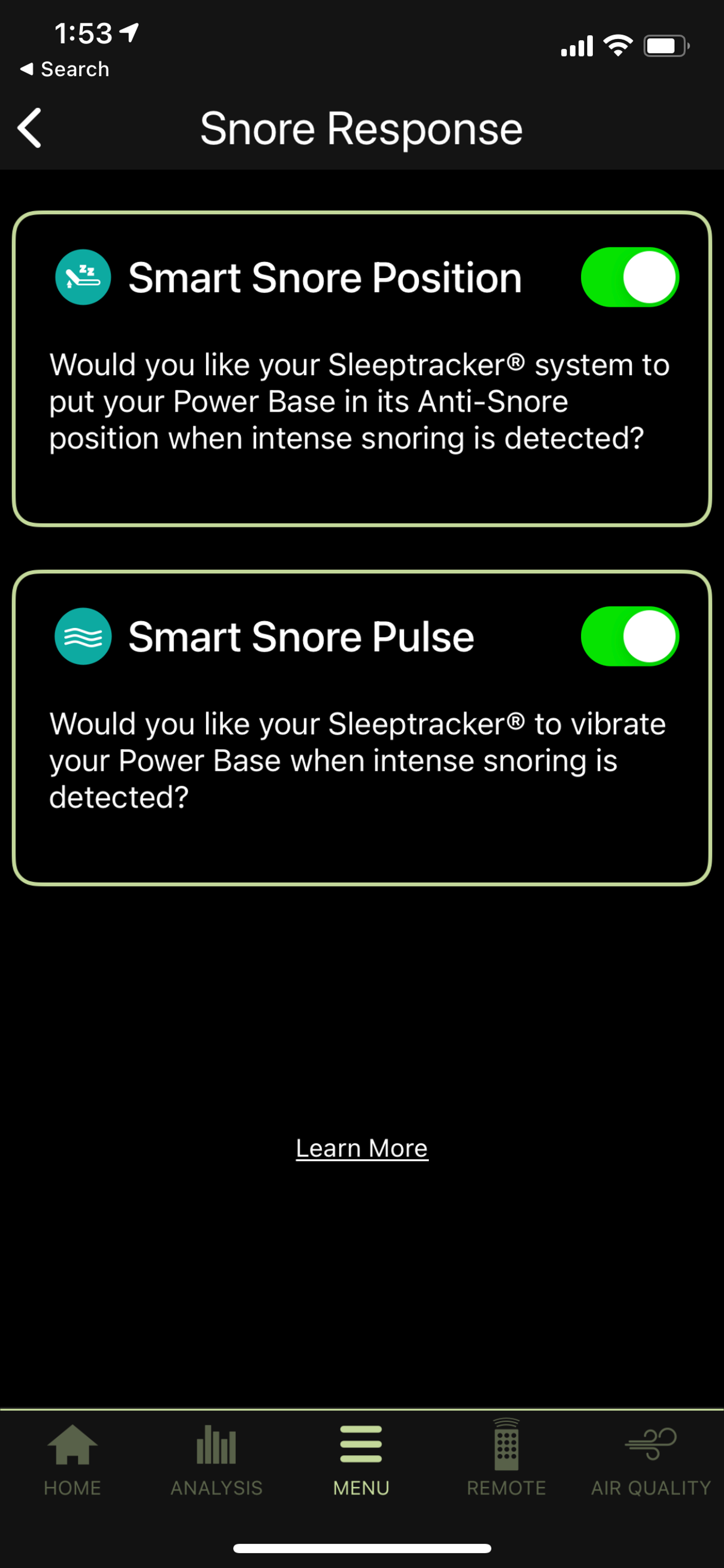 The anti-snore response is optional, and requires you to opt in by toggling on the settings in the app.