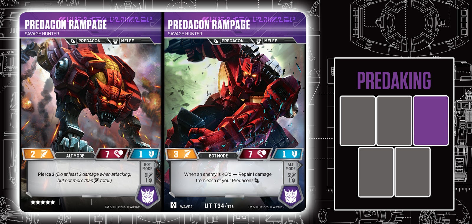 Five Transformers Trading Cards Combine To Form Predaking