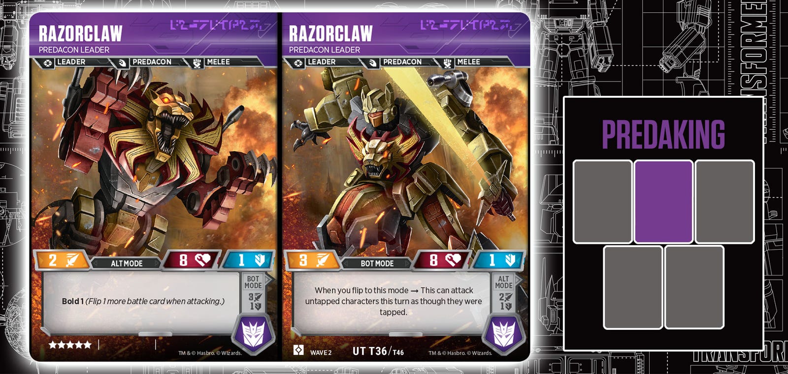 Five Transformers Trading Cards Combine To Form Predaking