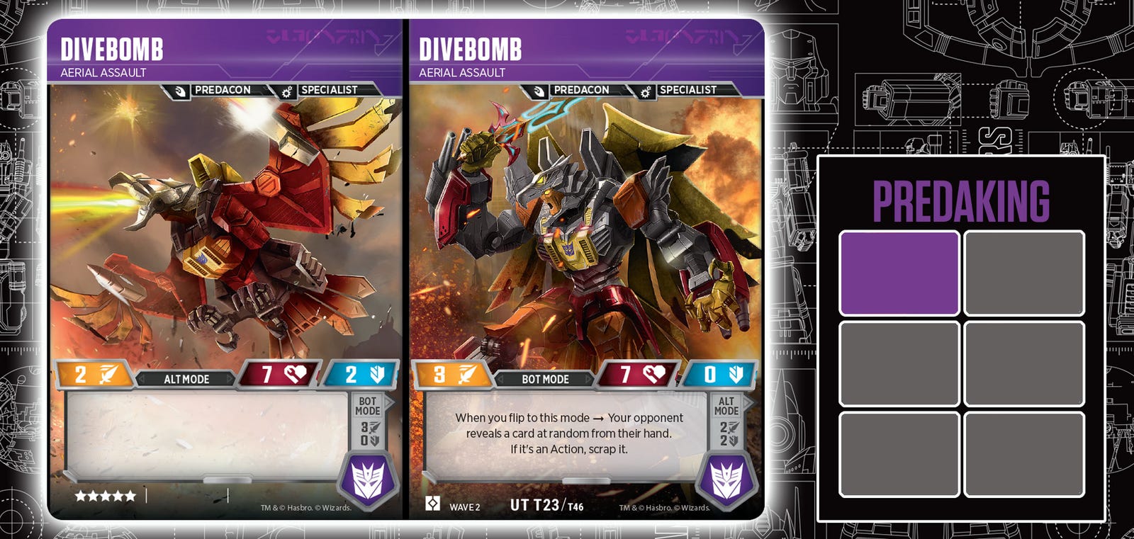 Five Transformers Trading Cards Combine To Form Predaking