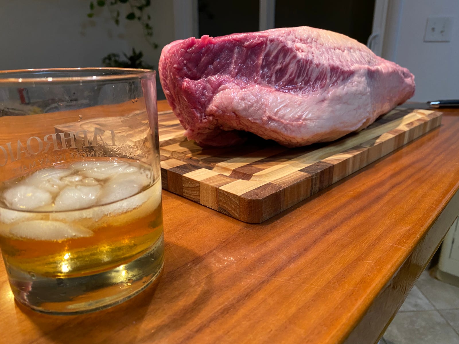 Yes, I know the glass says Laphroaig, but it’s actually Old Overholt. I would never—never—put ice in Laphraoig.”