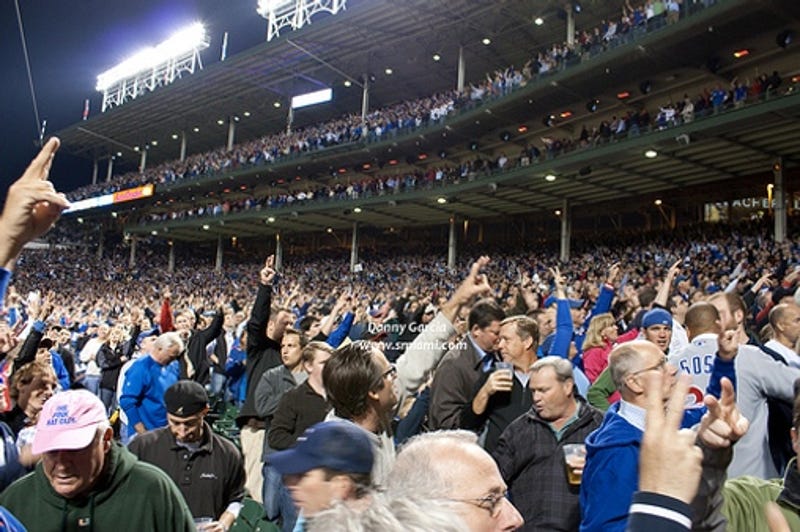 pink hat guy at wrigley