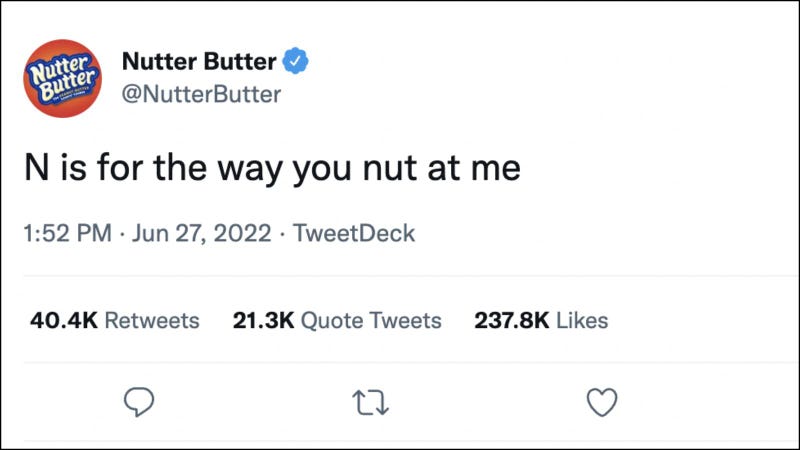Nutter Butter is Horny on Twitter, Just Like These Other Brands