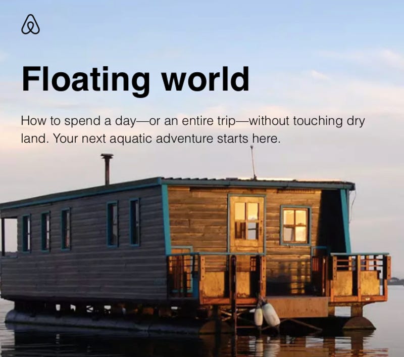 Airbnb sent a "floating world" marketing email in the middle of Hurricane Harvey