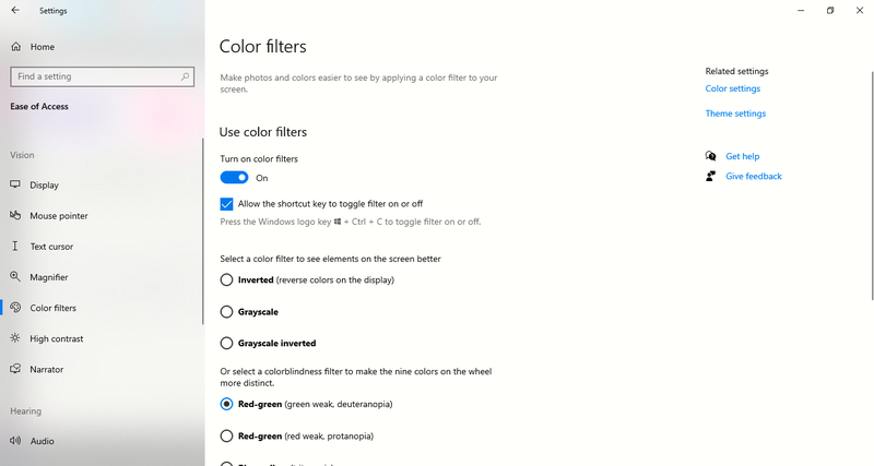 windows color filter drain battery windows color filter drain battery
