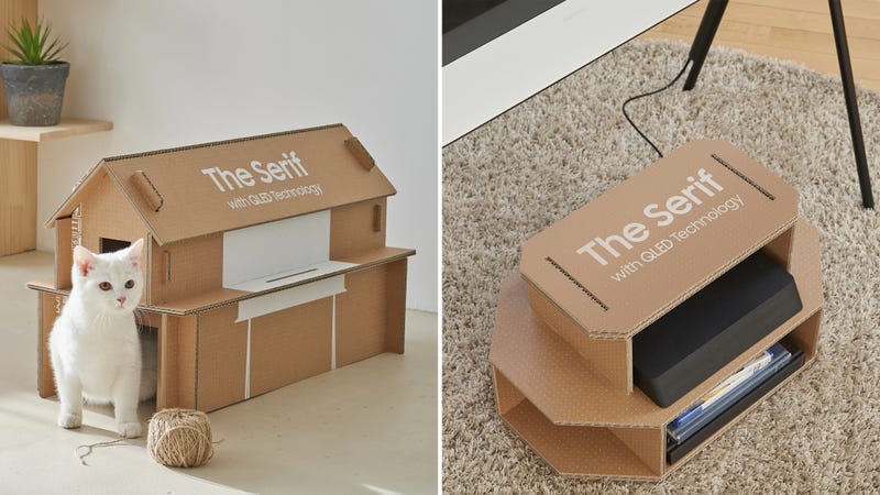 Samsung S Tv Boxes Can Now Be Easily Upcycled Into Cat Houses