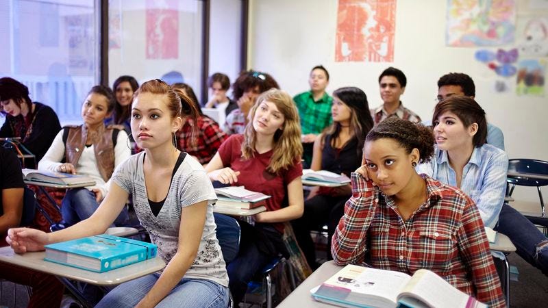 Seventh Grade Class Scrambling To Piece Together Teacher S Home Life From Desktop Background Before Powerpoint Opened