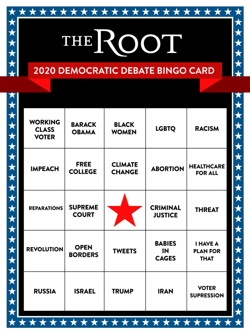 The Root Presents 2019 Democratic Debate Bingo
