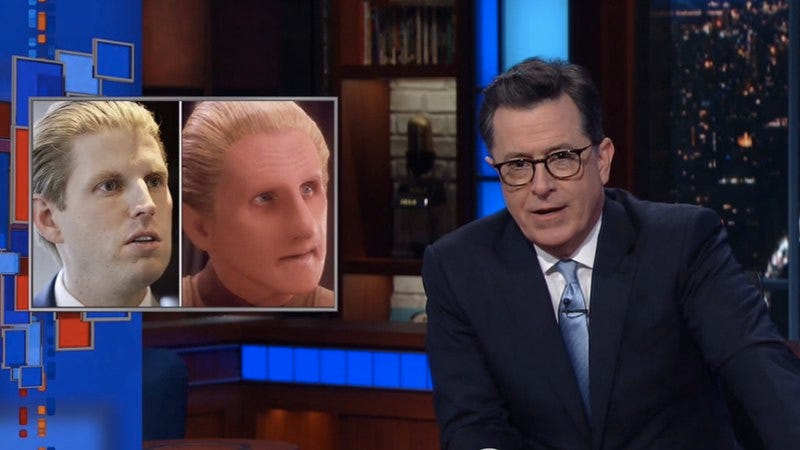 Stephen Colbert Took Time Out From The Comey Hearing To Dunk On Yet Another Trump