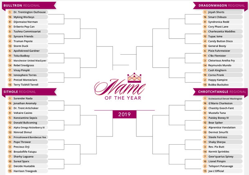 Presenting The 2019 Name Of The Year Bracket