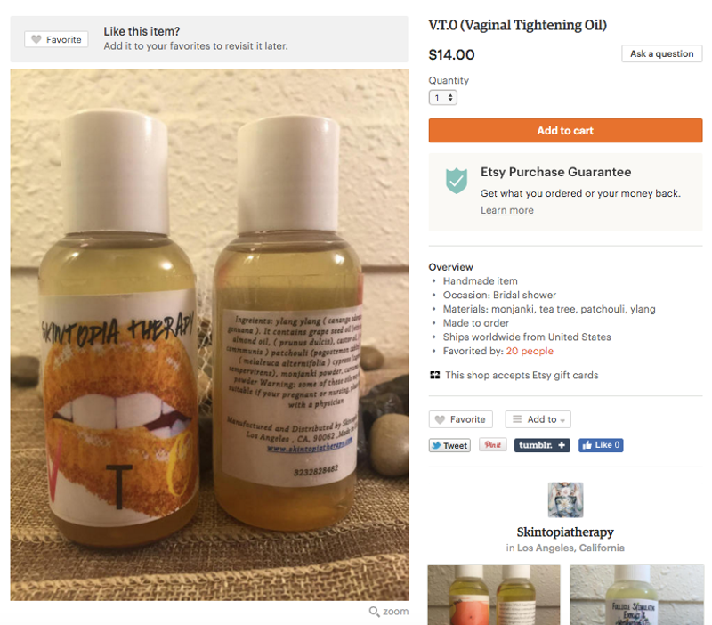 Etsy's Vaginal Problem [Updated]