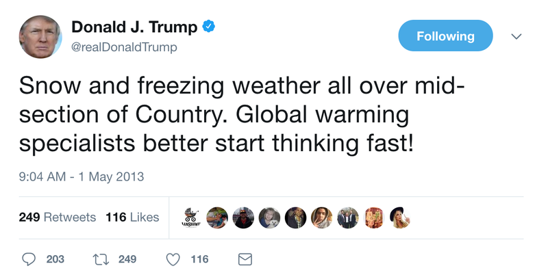 34 Other Times Donald Trump Tweeted His Ignorance About How Weather Works