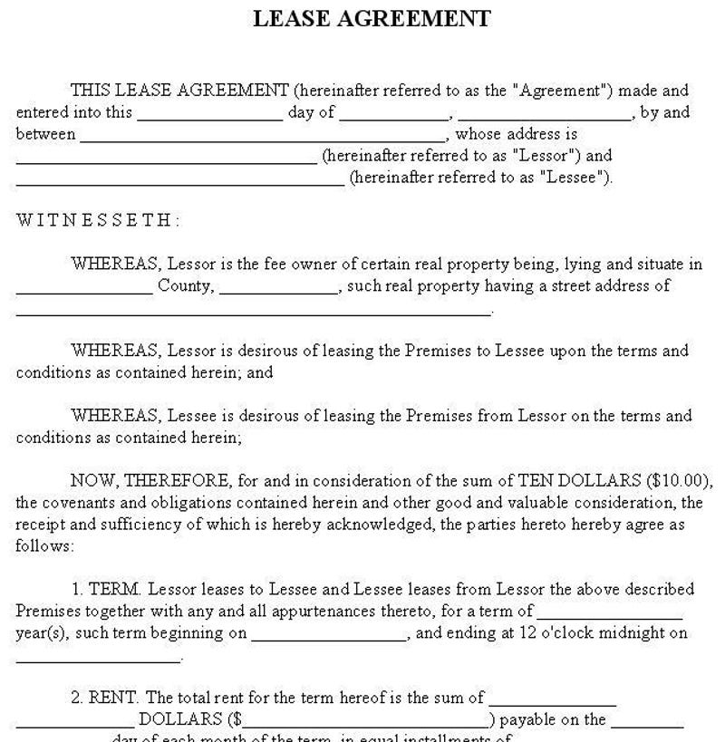 Simple Rental Agreement Form Free Download