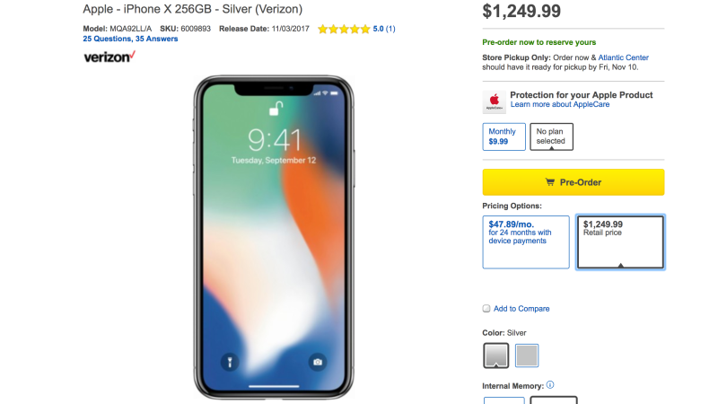 i phone x price best buy