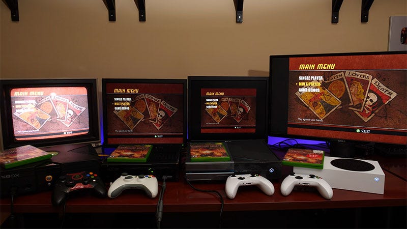 四代Xbox游戏机可以一起玩同一个游戏