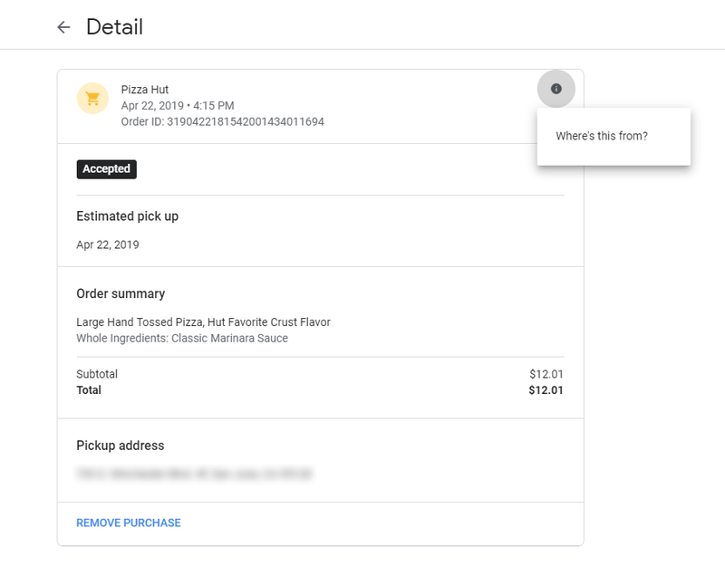 how to delete order history on google play