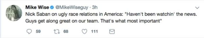 Espn S Mike Wise Tweets Nick Saban Quotes Later Announces They Re Sarcastic And Deletes