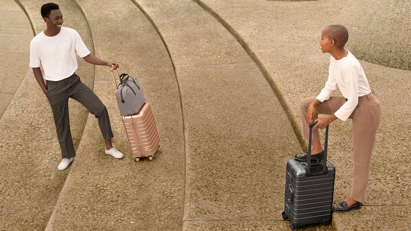 rose gold away luggage