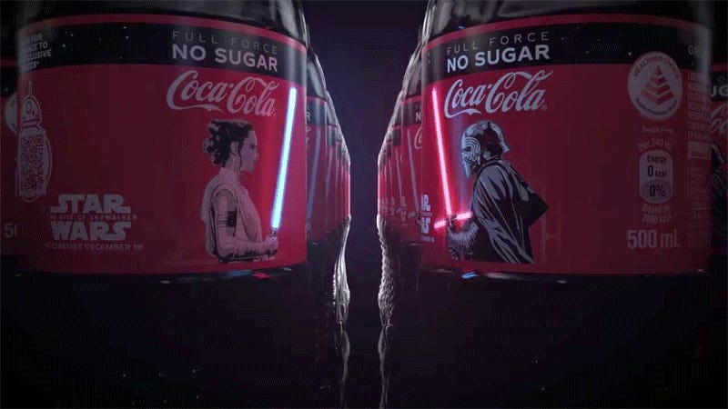 Image result for rey and kylo coca cola