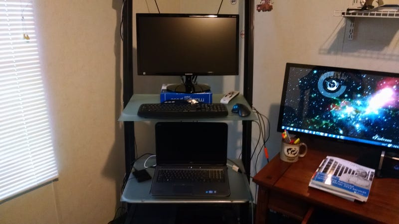 The Complete Guide To Choosing Or Building Perfect Standing Desk Then I Realized That If Rearranged The Shelves Could Use It As A Standing Desk For Those Times Want To Stand And Work Luckily My Laptop Is Dell