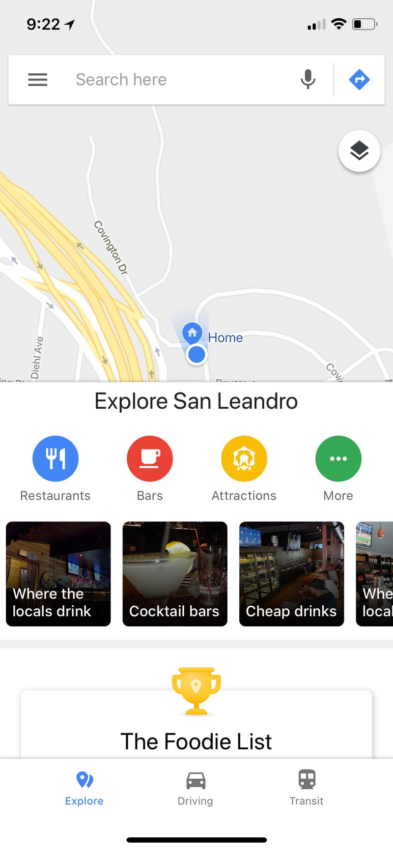 google maps restaurants