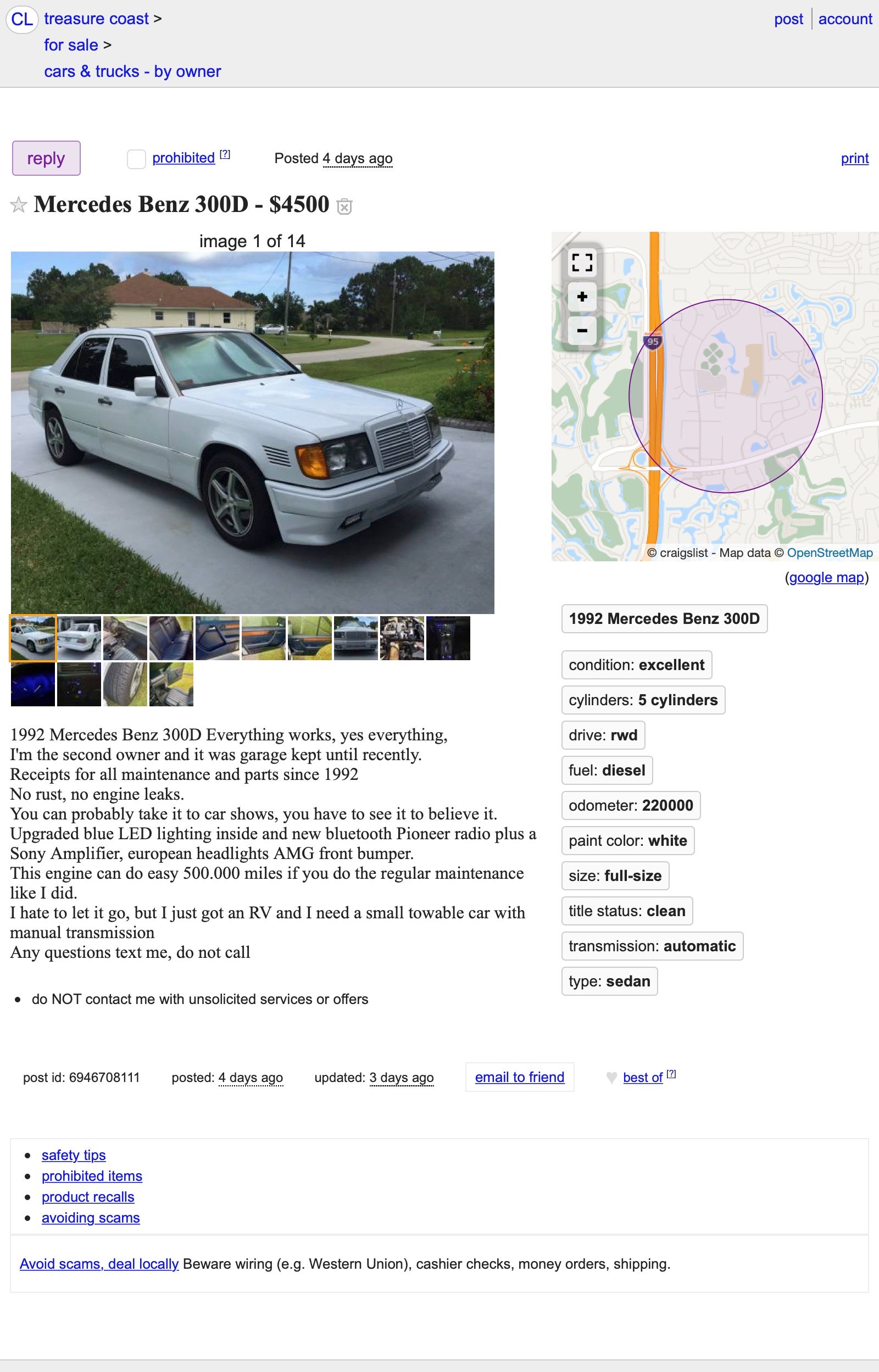 At $4,500, Could This High-Mileage 1992 Mercedes 300D ...