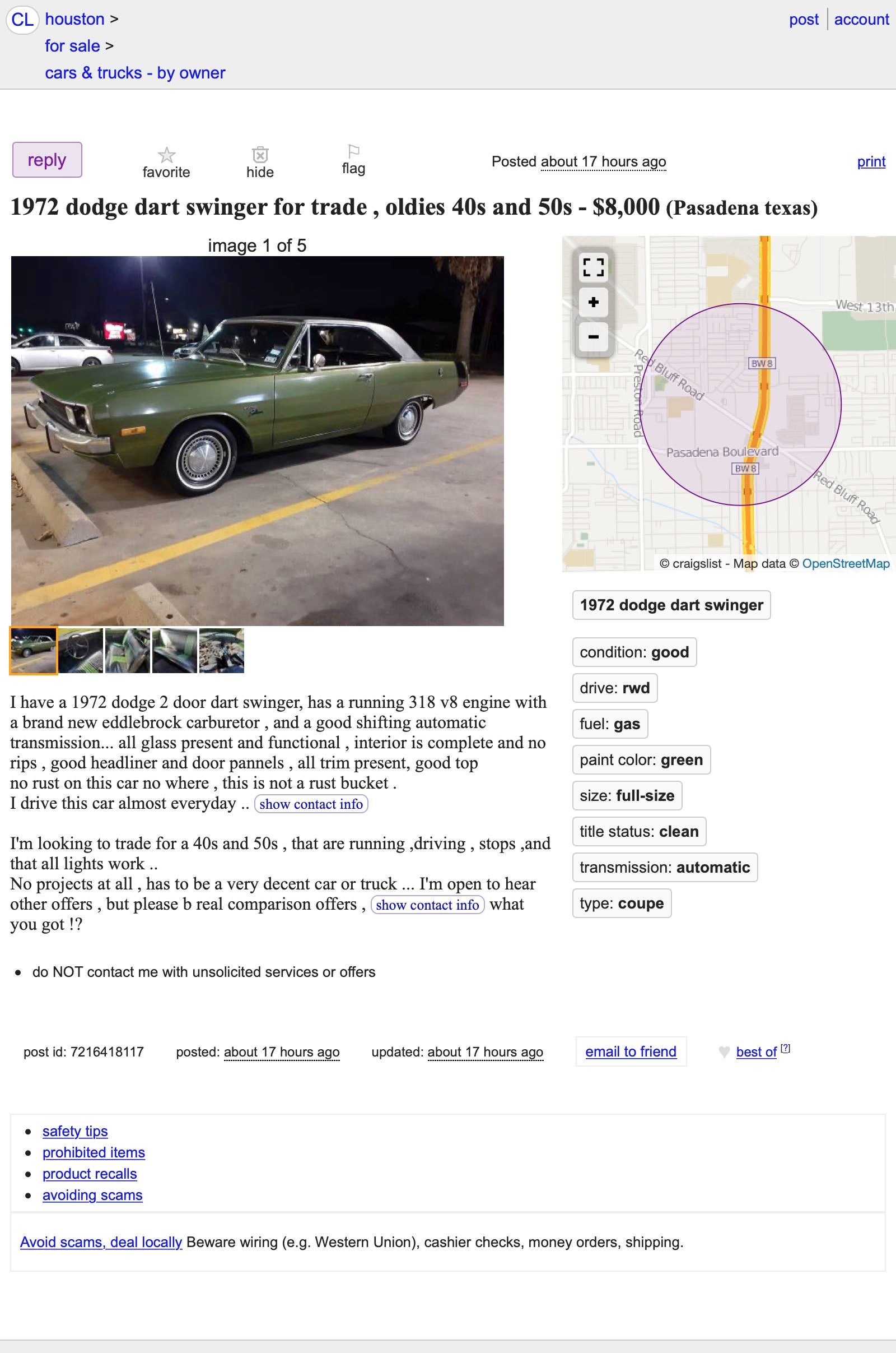 At $8,000, Could This 1972 Dodge Dart Turn You Into A Swinger? image