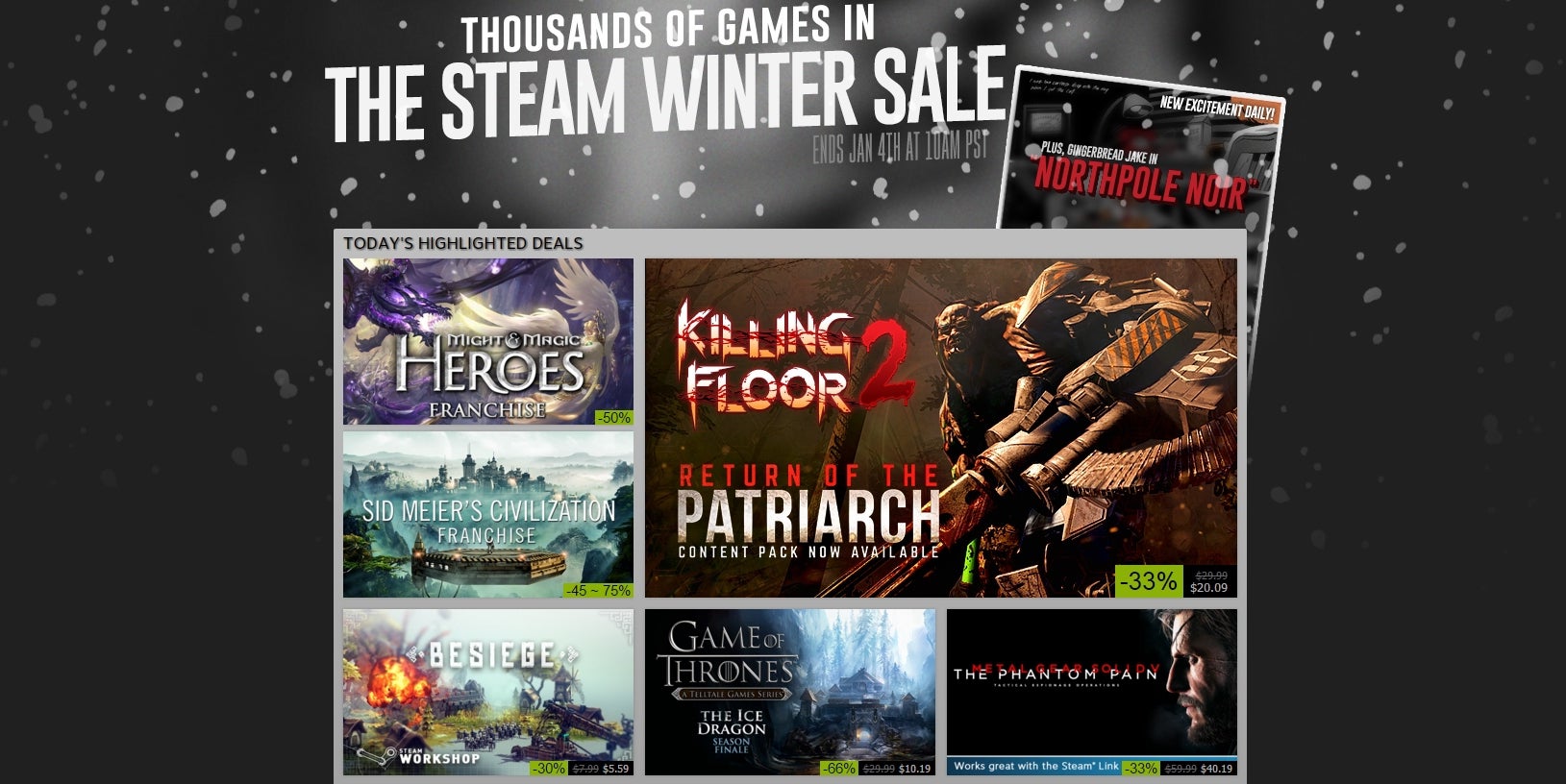 Biggest PC game sale of the year is here Steam’s Winter Sale MyGaming