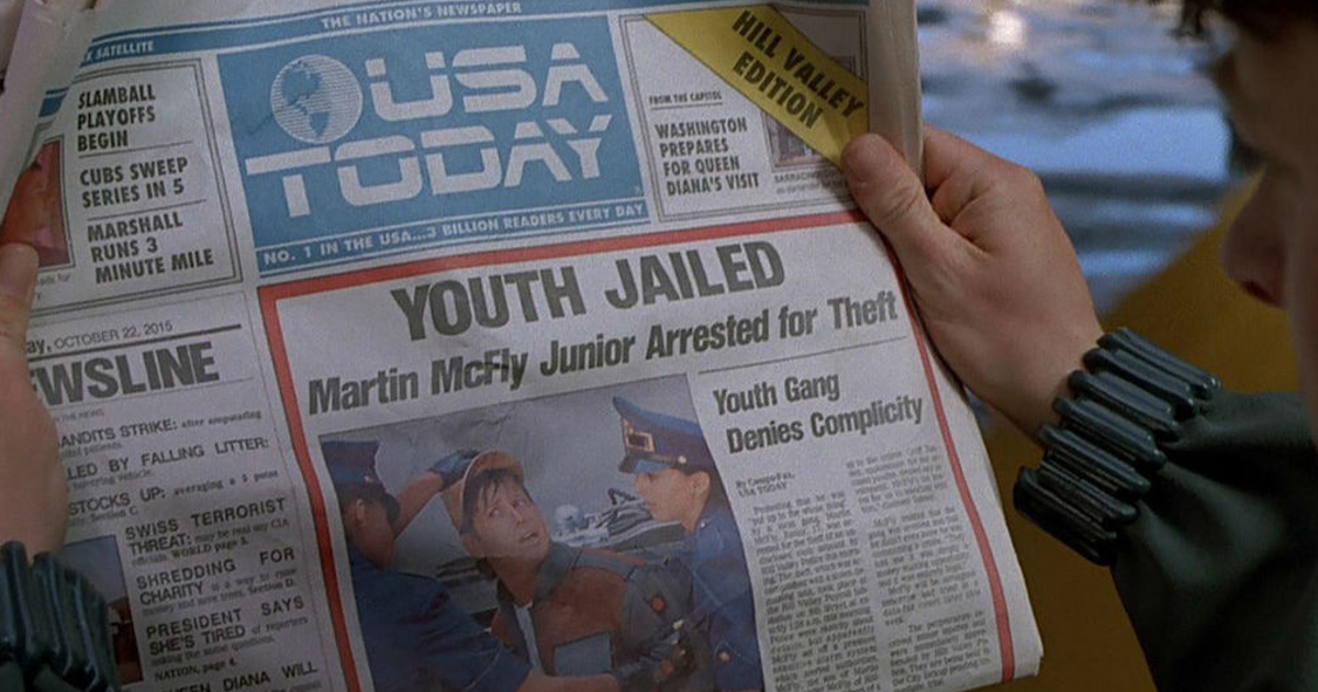 Details about   USA Today Back To The Future Cover Edition Newspaper 10/22/2015 Marty Mcfly Doc 