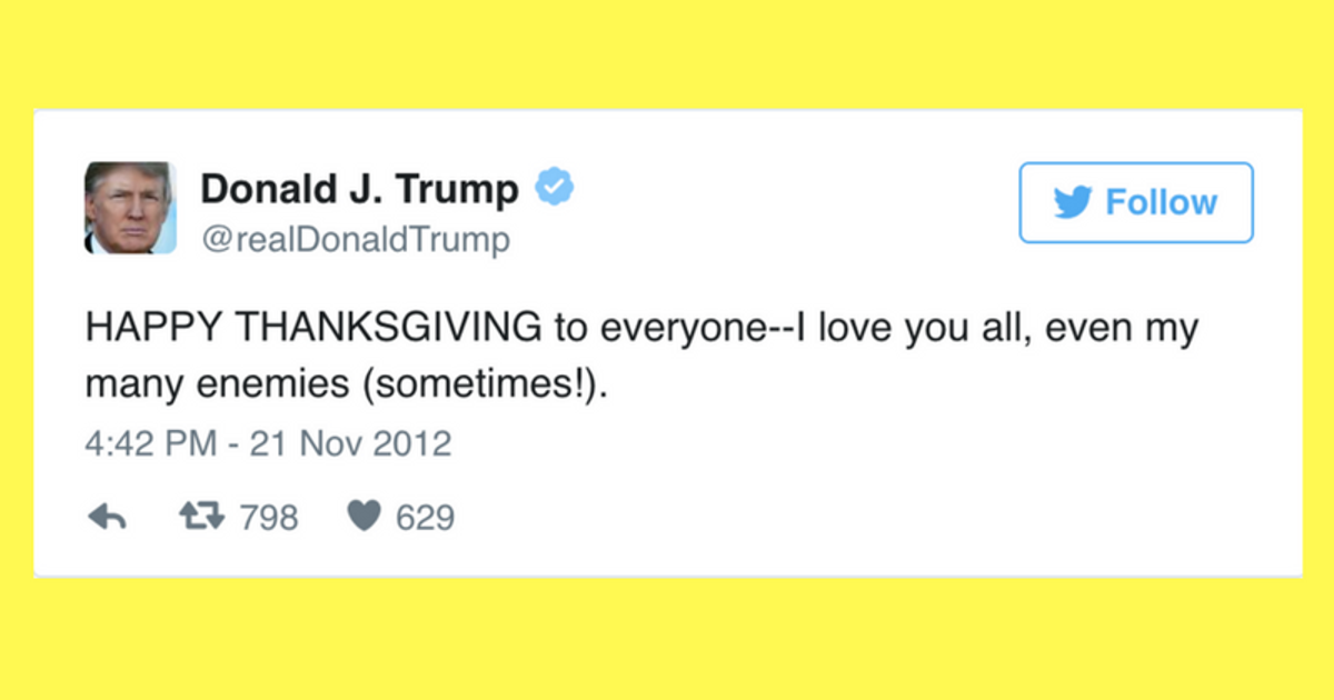 Donald Trump's Thanksgiving greetings Printable cards featuring the