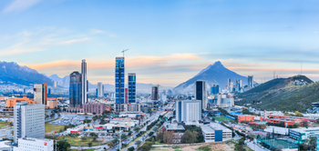 Skyline of affluent sector in Monterrey