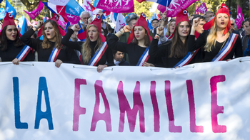 Marcha en contra del matrimonio gay en Paris