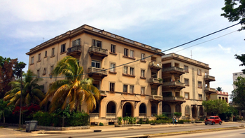 An apartment building in the Vedado neighborhood of Cuba, June 2015.