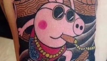Peppa Pig tattoos have become famous icons in China.