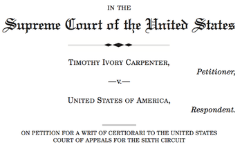 Carpenter Appeal to US Supreme
