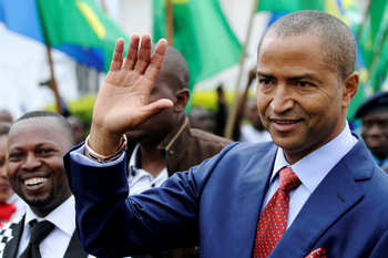 Moise Katumbi, governor of Democratic Republic of Congo&#039;s mineral-rich Katanga province, arrives for a two-day mineral conference in Goma, Democratic Republic of Congo March 24, 2014.