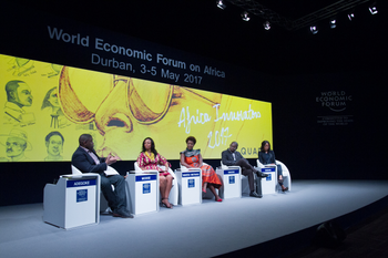 The Quartz Africa panel at the World Economic Forum.