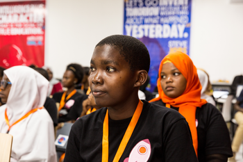 Hyasinta Luhinga, 18, at the Girls Entrepreneurship Summit in Dar es Salaam