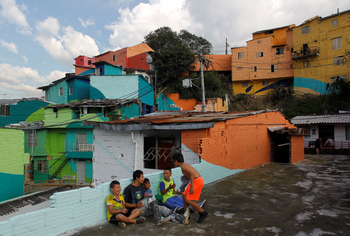colorful slums in Medellin