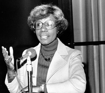 Congresswoman Shirley Chisholm in 1982.