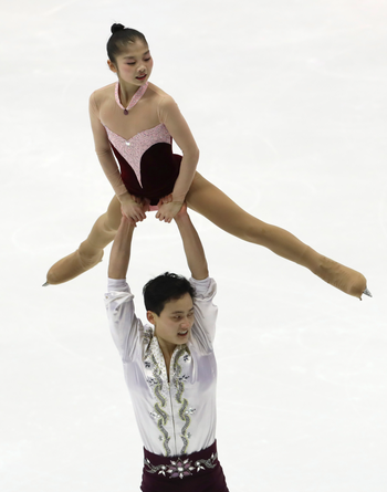 Ryom Tae Ok and Kim Ju Sik of North Korea perform in the Pairs Free Skating program of Figure Skating competition at Makomanai Indoor Skating Rink at the Asian Winter Games in Sapporo, northern Japan, Saturday, Feb. 25, 2017.